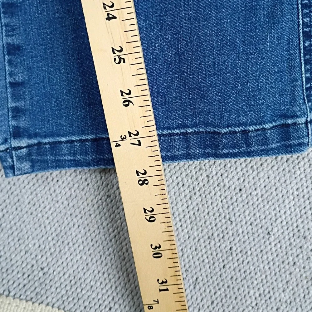 Spanx Flare Jeans Womens Large 32X28 Blue Wash Vintage Indigo Pull On Stretch - Picture 8 of 12